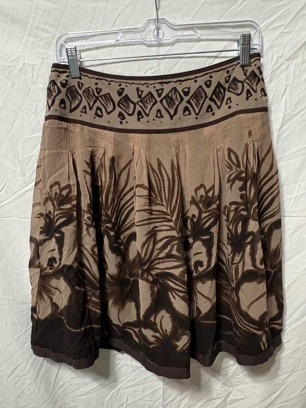 The Limited Silk Brown Floral Skirt Vintage Y2K